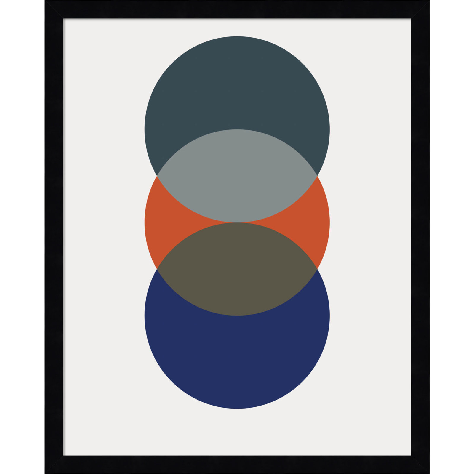Layered Retro Modern Circles In Bright Colors by The Creative Bunch Studio, Black, 21" H x 17" W x 1" D