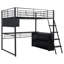 Lit mezzanine en métal avec DEL, bureau et 4 tablettes de rangement-1271800987