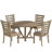 Pcs Table Set Round Dining Table   Farmhouse Rustic Look Distressed Look