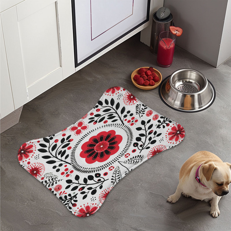 Scandinavian Blossoms - 1 Piece Bone Shape Feeding Mat