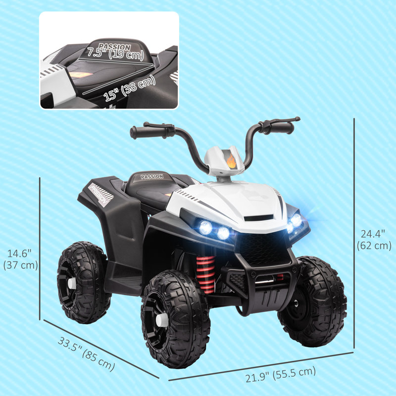 Suspension pour enfant à 4 roues 12V, Blanc