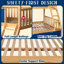 Lit superposé simple au-dessus de double Arozu, lit pour enfants en bois avec ciel de nuit en forme de garde-corps et échelle, 2 tiroirs de rangement en bois de pin, autocollants supplémentaires offerts, sécurité, non toxique, bleu marine et naturel.-2062957541