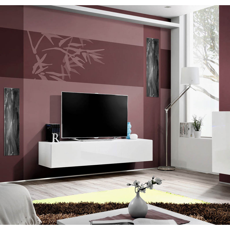 Fly Modular Floating TV Stand for TVs up to 70", White