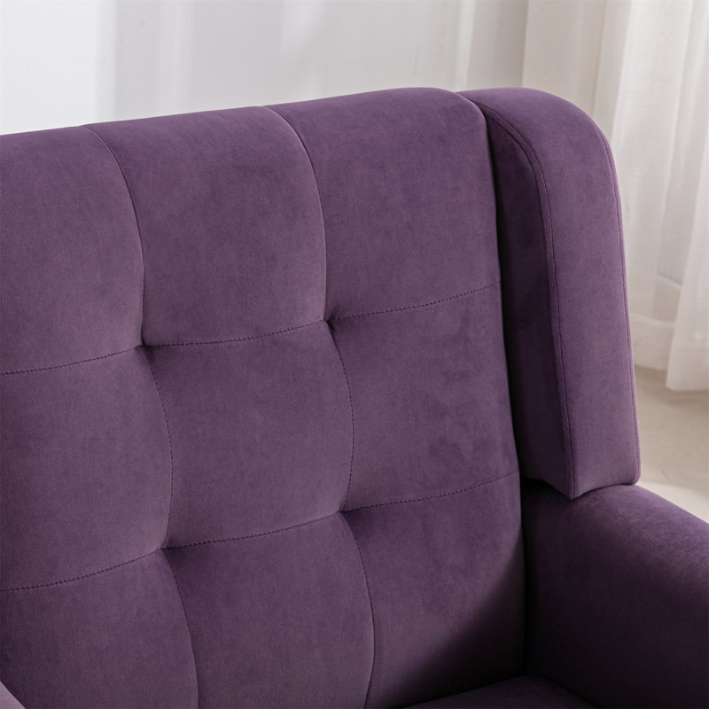 Fauteuil d'appoint Bolanle, Velours mauve lavande