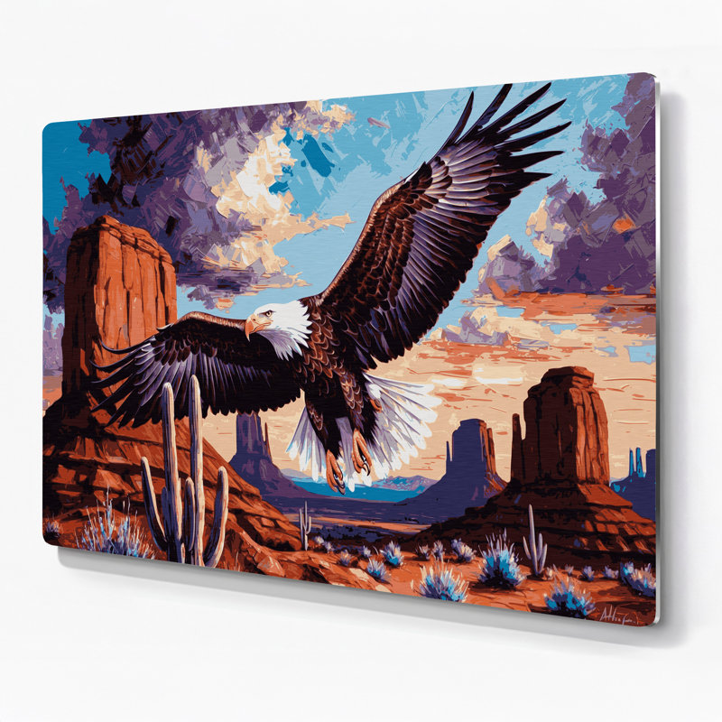 «Southwestern Animals Birds of Prey», art mural en métal 5 bruns, H 24 po x l 36 po