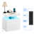 Modern Nightstand With Wireless Charging Station And LED Light ( Set Of 2 )-1756796500
