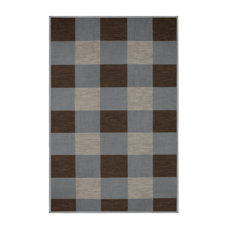 Tapis botanique brun lavable à la machine, Rectangle 6 pi x 9 pi