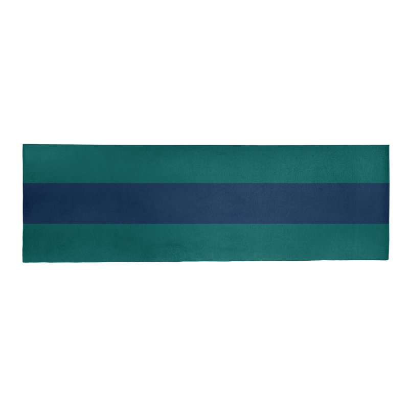 Tapis vert/bleu marine tissé à plat Seattle, Tapis de couloir 2 pi 6 po x 8 pi