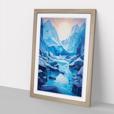 Glacier Modern No.2 - Single Picture Frame Print on Wood