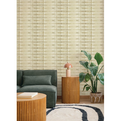Modulus Wheat Geometric Stripe Wallpaper