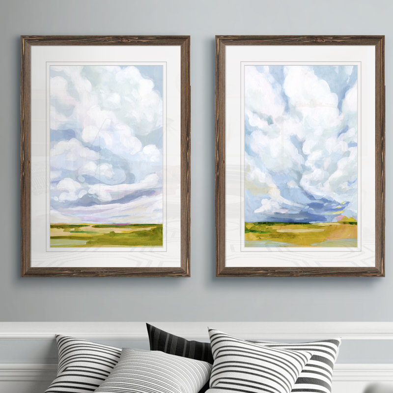 «Ocean Eye I» par Vincent Van Gogh - ensemble de 2 reproductions d'art encadrées, H 24 po x l 18 po x P 1,25 po, Blanc mat