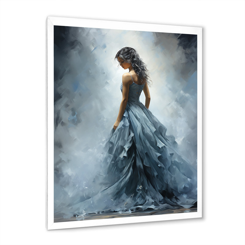 Gris Adagio Dance Ballet - Ballet, art mural, H 44 po x l 34 po x P 1,5 po, Cadre simple blanc