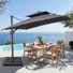 Parasol en porte-à-faux rectangulaire 9 'x 11' avec base lestée