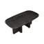Table de salle à manger Mez, plateau rectangulaire de 78 pouces, base à double piédestal, noir ébène