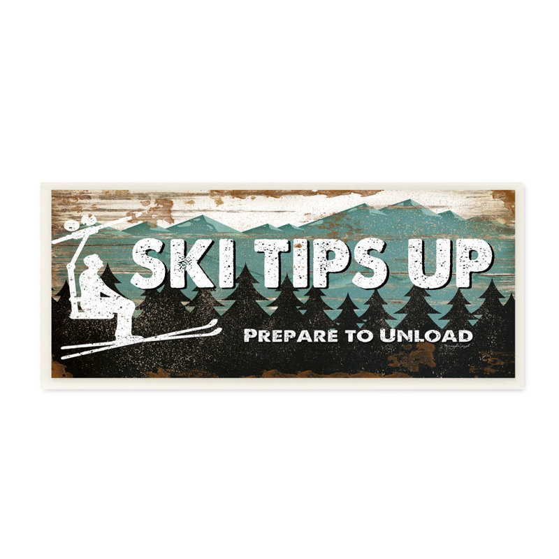 «Ski Tip Up Préparez-vous à décharger» - Impression sur toile, Plaque murale, H 7 po x l 17 po