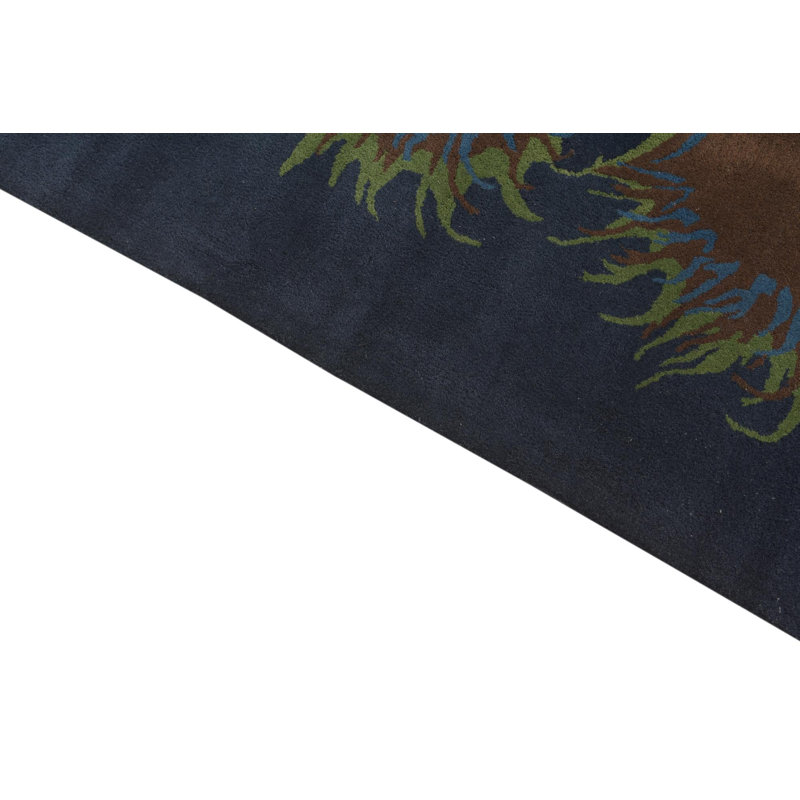 Tapis carré bleu marine Pineland 7 pi 7 po x 7 pi 7 po