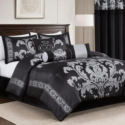 Royale Jacquard Floral 7 Piece Comforter Set