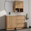 Ensemble de meuble-lavabo simple autoportant 48 po avec plateau de meuble-lavabo en résine Vowar et 12 po de rangement mural pour salle de bain