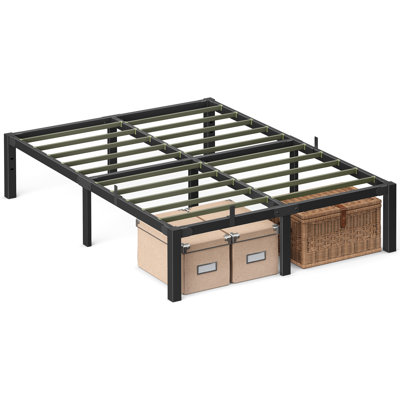 16" Heavy-Duty Platform Bed Frame Quick Assembly, 1500 lb Weight Capacity, No Box Spring Needed
