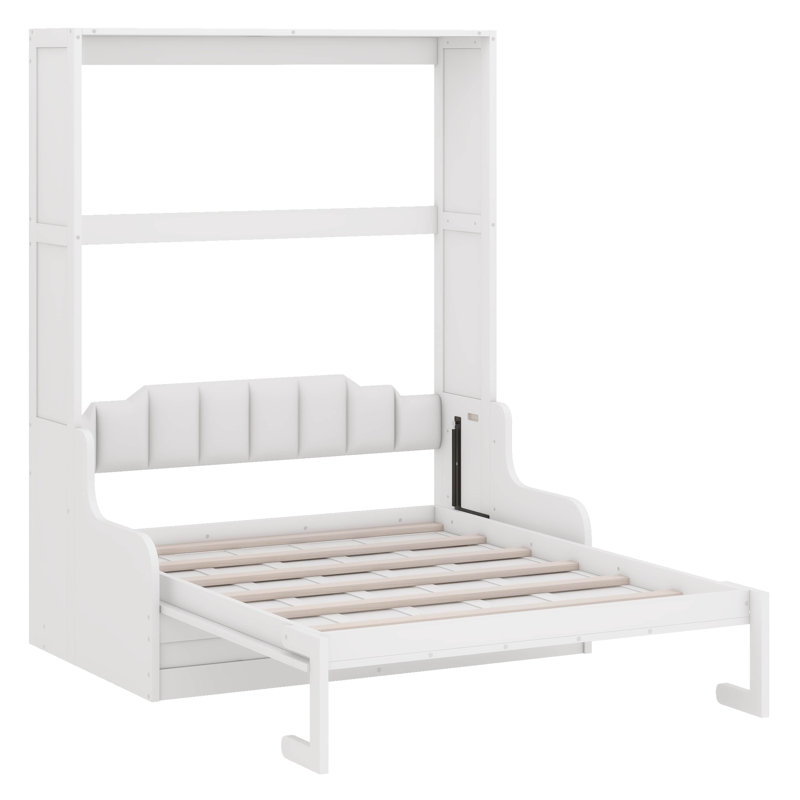 Grand lit escamotable avec coussin, Blanc