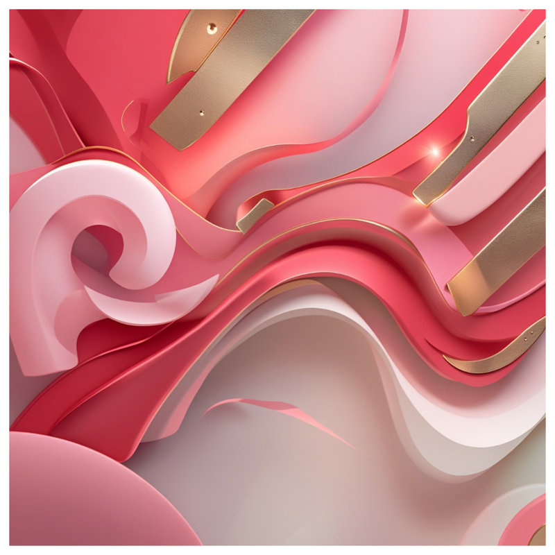 Couvertures à vagues abstraites or rose, L 50 po x H 60 po