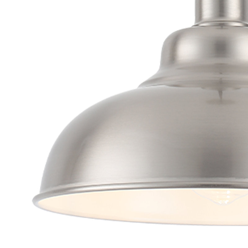 2-Lights 11.4'' Farmhouse Pendant Lights Kitchen Island For Dining Room, Living Room, Hallway, Silver