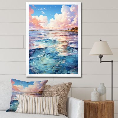 «Clouds Aqua Mirage», reproduction d'art nautique et plage