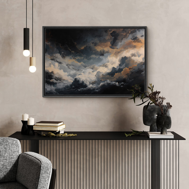 «Majestic Cloudscape Art», impression sur toile encadrée, Cadre flottant noir, H 24 po x l 36 po x P 1,5 po