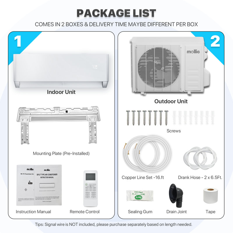 9000 BTU Smart Control Air Conditioner for 2100 Square Feet with Heater and Remote Included
