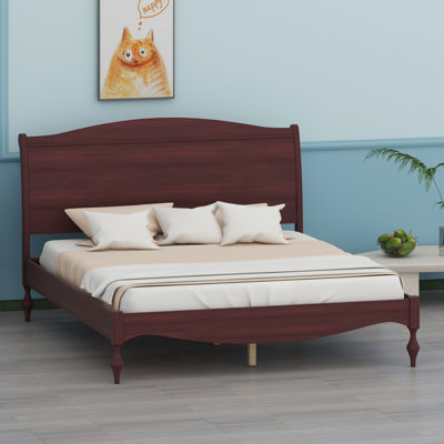 Lit plateforme en bois avec tête de lit Traditional