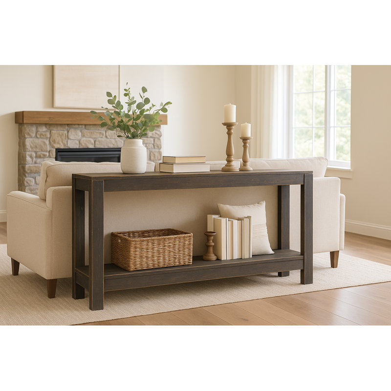 Console en bois massif 60 po Collins, Noir