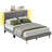 Velvet Upholstered Platform Bed Frame With Storage Headboard And LED Lights-979535343-978940313