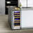 15" Wine Premium Refrigerator 30 Bottle Dual Zone Wine Cooler with Two Handle and Reversible Hinge