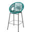 Bleu sarcelle pe de 2, support ergonomique pour une assise décontractée, motif tissé complexe, cadre, décor extérieur et intérieur convenant au confort du corps, esthétique exquise, environnements multiples