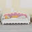Twin Size Upholstered Daybed With Crown Headboard And LED Lights, Extending Daybed Princess Bed-751022865