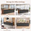 Table rectangulaire extra-longue de 360 ​​cm (141,7 po) pour salle de pause, avec 14 tiroirs, double armoire de rangement et plateau de 2,5 cm (0,98 po), noyer/noir