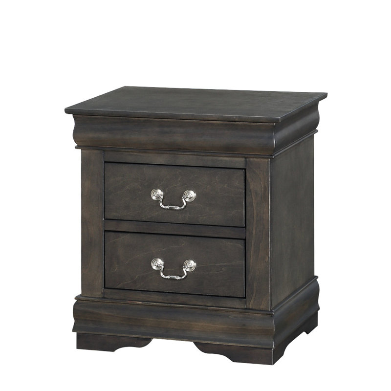 Élégante table de chevet gris foncé - fonctionnelle avec amplement d'espace de rangement