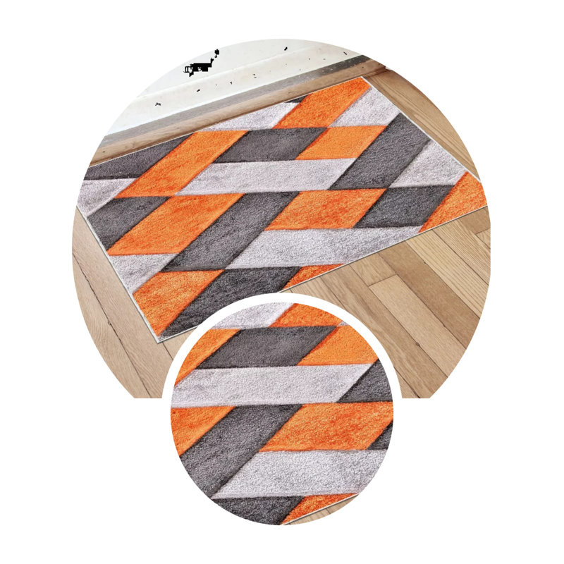 Chatav Non-Slip Indoor Doormat, Rectangle 80cm W x 150cm L, Orange
