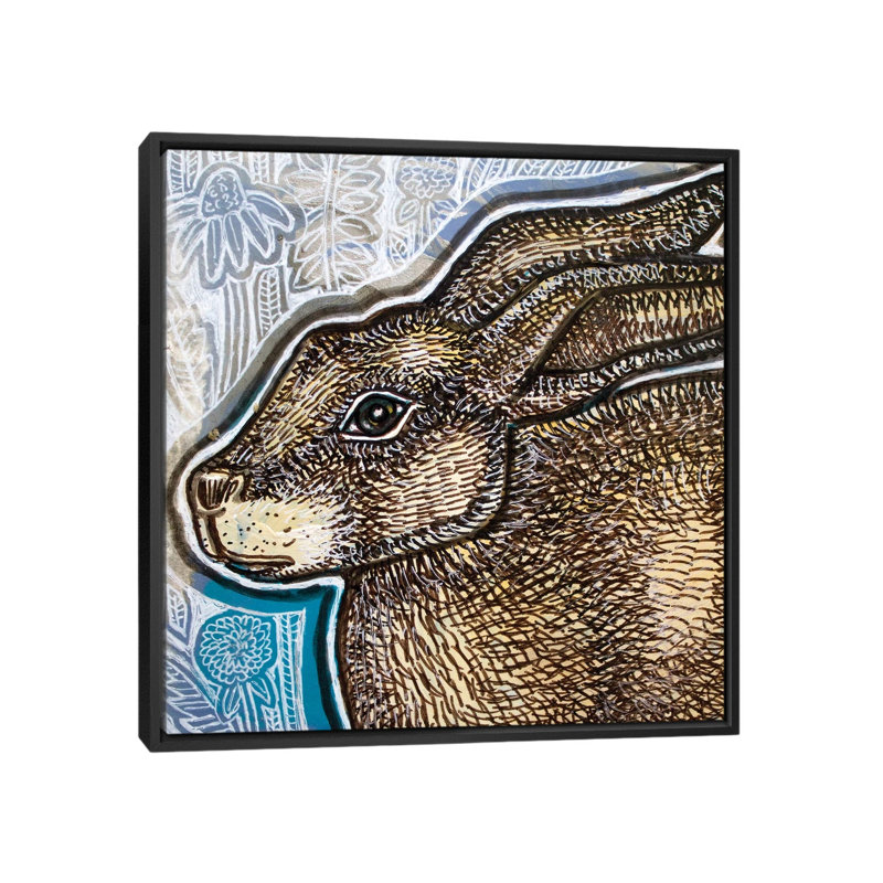 Brown Bunny by Lynnette Shelley - Print on Canvas, 66.04 cm H x 66.04 cm W, Black Floater Frame