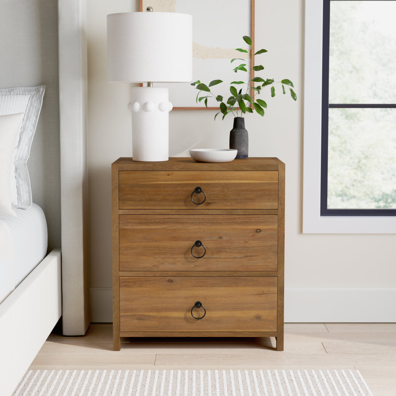 Elin 3 - Drawer Nightstand, Navy Blue