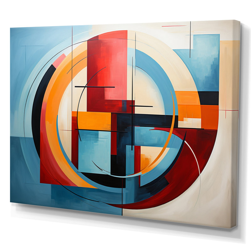 Geometric Abstraction Focus III - Abstract Spirals Wall Decor, Toile tendue, H 12 po x l 20 po x P 1 po