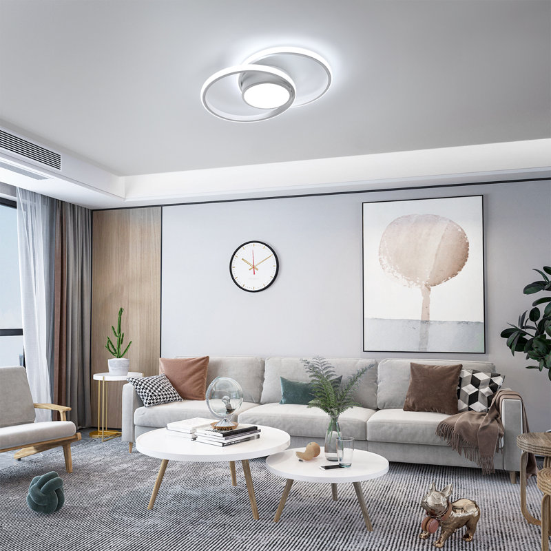 Aymar 2-Light 40cm Led Flush Mount Ceiling Light, 6500, White