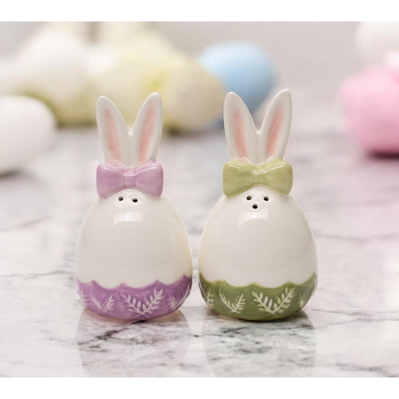 Easter Egg Shaped Bunny Salt And Pepper