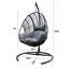 Balancelle noire d'extérieur et d'intérieur avec coussin et base de couleur, siège confortable en mousse gris foncé, structure en métal à suspendre en PE, rembourrage doux et stable, structure