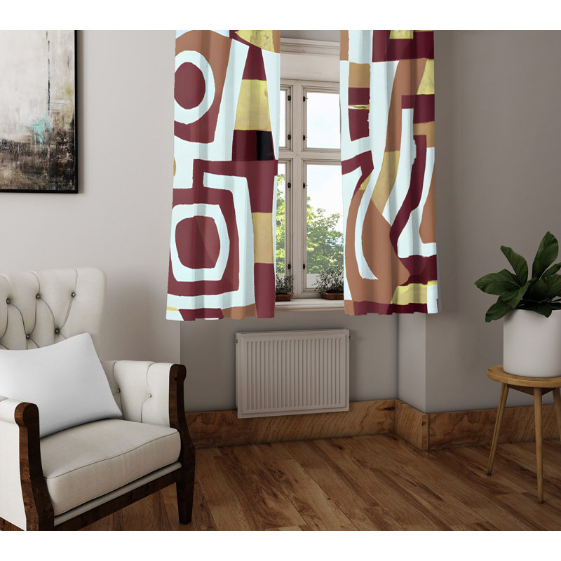 Paire de rideaux semi-transparents en polyester Datavius, L 20 po x L 82 po