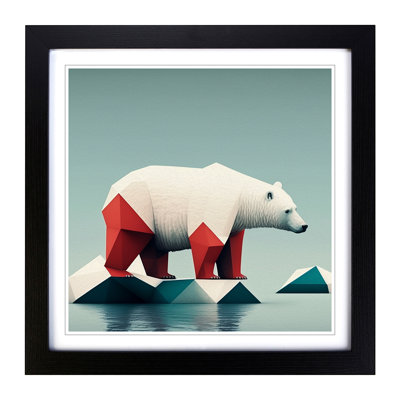 Polar Bear Suprematism - Framed Print