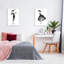 2 Pieces Fashion Women Canvas Wall Art Trendy Models Painting Black and White Funky Poster Pictures Framed Artwork for Bedroom Bathroom Makeup Room Decor 12"x16" (30cmx40cm)