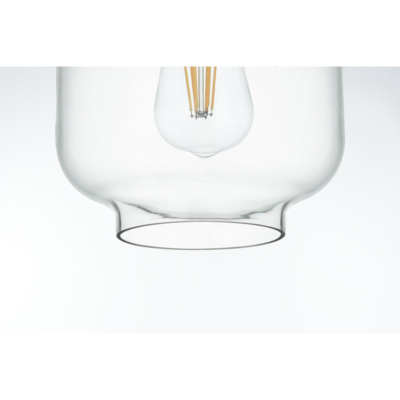 Drinkard Glass Flush Mount, Clear, Satin Gold