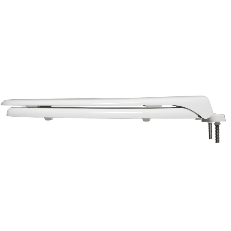 Siège de toilette à ouverture frontale 7850TDG, commercial, robuste, ouvert jamais, allongé, plastique, blanc