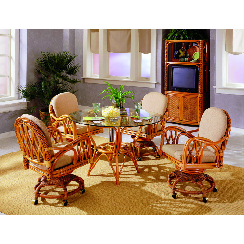 Galindo Round Glass Top Dining Table, 29" H x 48" L x 48" W